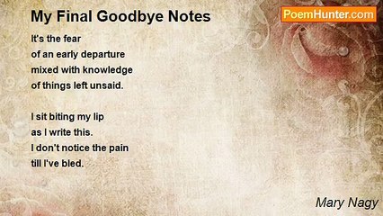 Mary Nagy - My Final Goodbye Notes