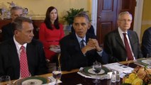 Obama meets with congressional leaders - says progress is possible on economic issues