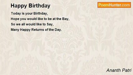 Ananth Patri - Happy Birthday