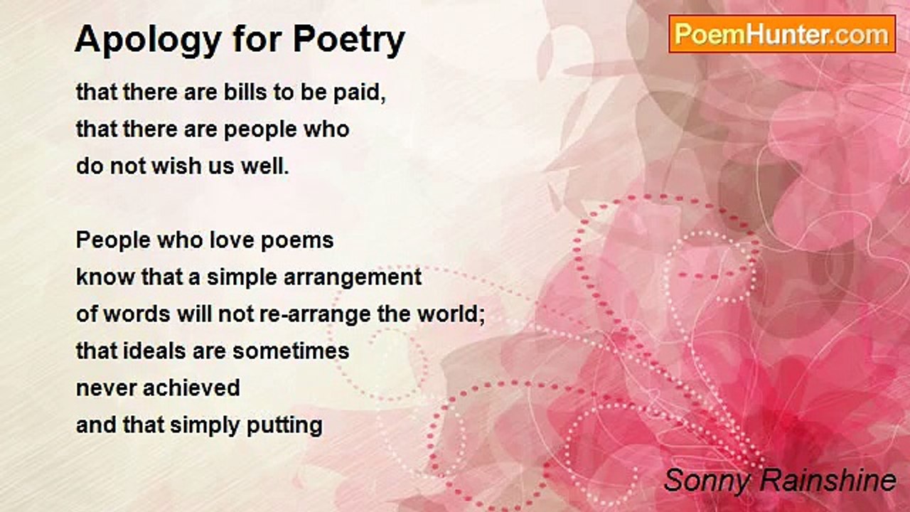 Sonny Rainshine - Apology for Poetry