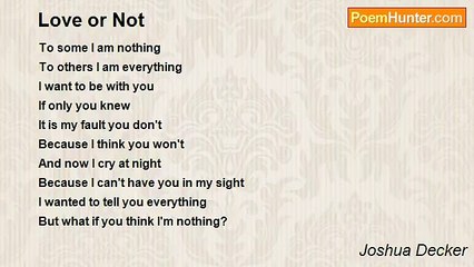 Joshua Decker - Love or Not