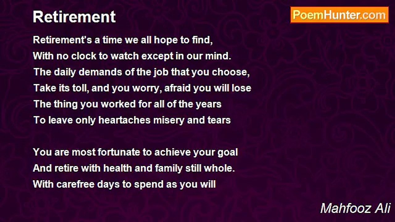 Mahfooz Ali - Retirement