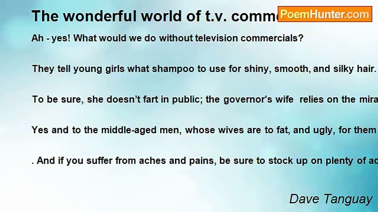 Dave Tanguay - The wonderful world of t.v. commercials