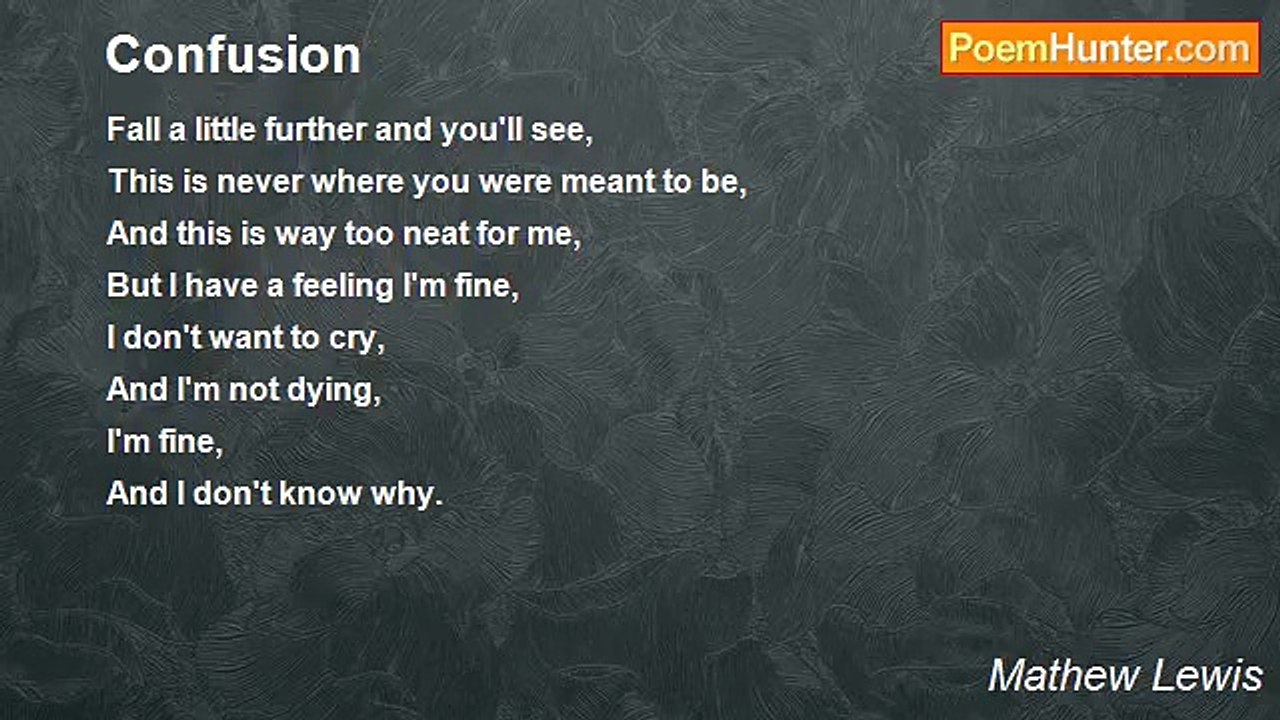 Mathew Lewis - Confusion