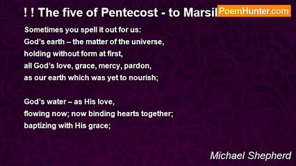 Michael Shepherd - ! ! The five of Pentecost - to Marsilio Ficino