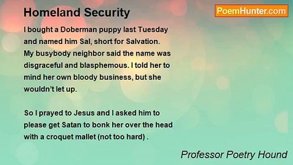 Professor Poetry Hound - Homeland Security