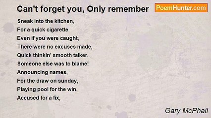 Gary McPhail - Can't forget you, Only remember