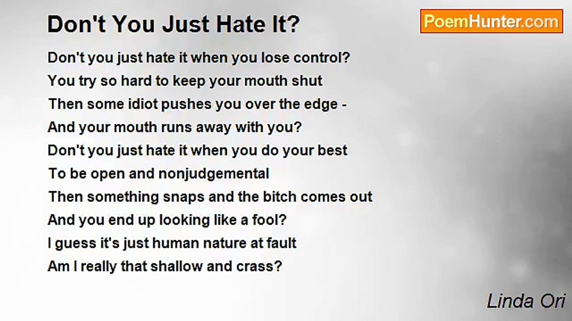 Linda Ori - Don't You Just Hate It?