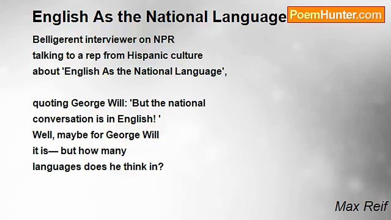 Max Reif - English As the National Language?