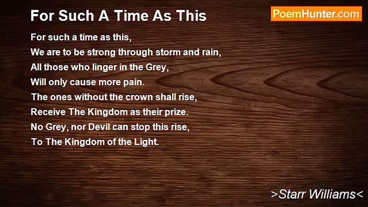 >Starr Williams< - For Such A Time As This