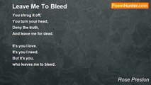 Rose Preston - Leave Me To Bleed