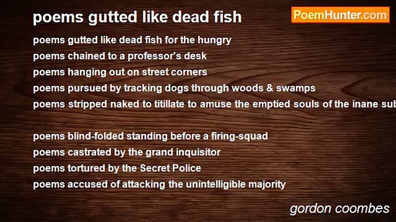 gordon coombes - poems gutted like dead fish