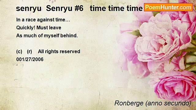 Ronberge (anno secundo) - senryu Senryu #6 time time time time time