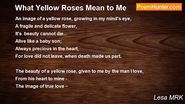 Lesa MRK - What Yellow Roses Mean to Me