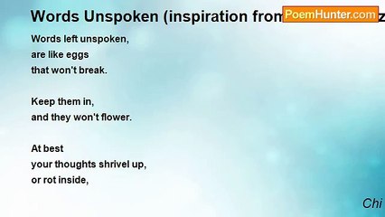 Chi - Words Unspoken (inspiration from Michelle Guza)