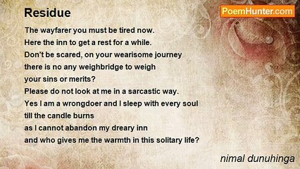 nimal dunuhinga - Residue