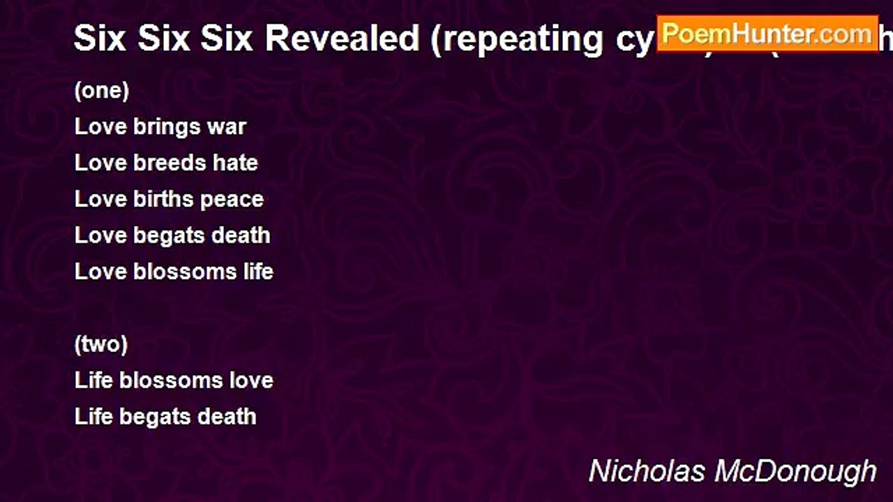 Nicholas McDonough - Six Six Six Revealed (repeating cycle)     (Jul 7th,2004)