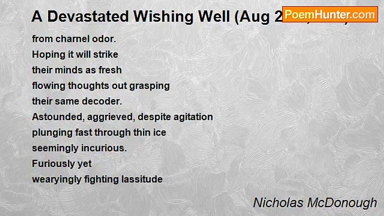 Nicholas McDonough - A Devastated Wishing Well (Aug 20th,2003)