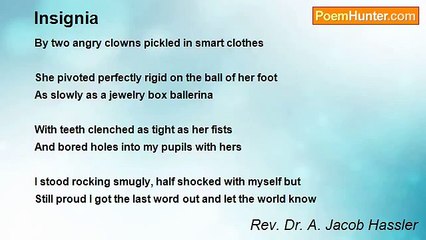 Rev. Dr. A. Jacob Hassler - Insignia