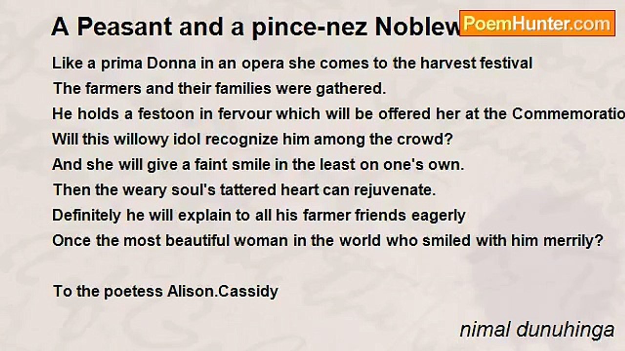 nimal dunuhinga - A Peasant and a pince-nez Noblewoman