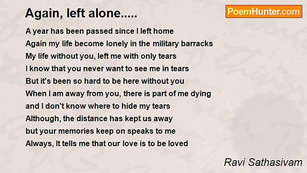 Ravi Sathasivam - Again, left alone.....
