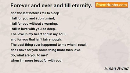 Eman Awad - Forever and ever and till eternity.