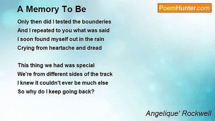 Angelique' Rockwell - A Memory To Be