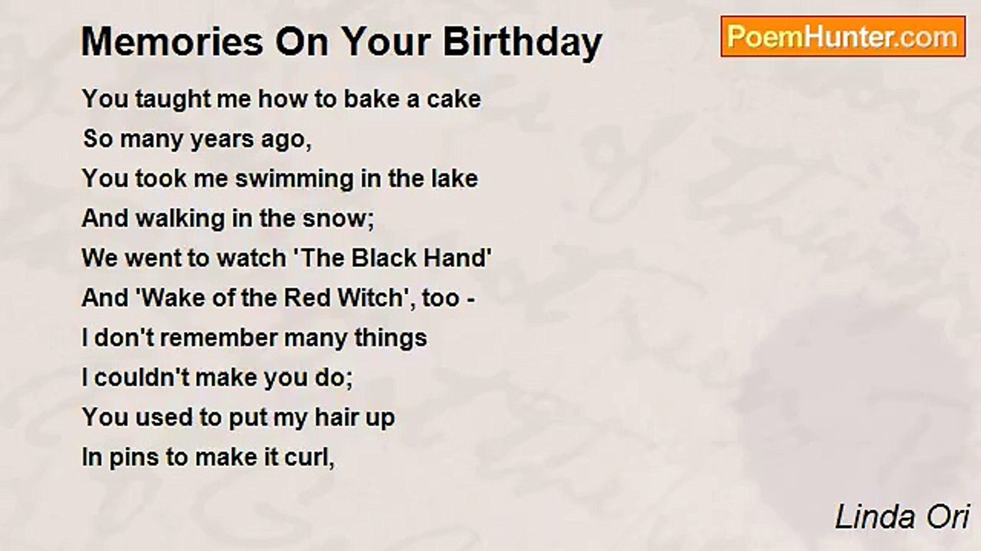 ⁣Linda Ori - Memories On Your Birthday