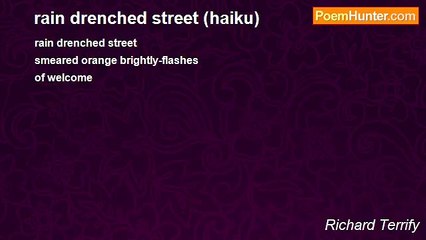 Richard Terrify - rain drenched street (haiku)