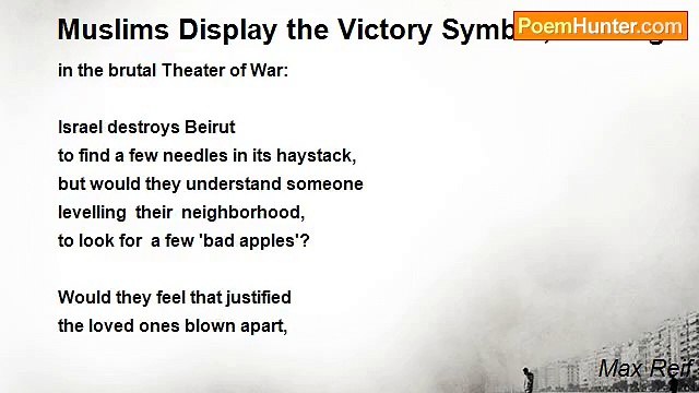 Max Reif - Muslims Display the Victory Symbol, Holding a Photo of Osama ben Laden