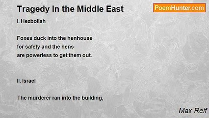 Max Reif - Tragedy In the Middle East