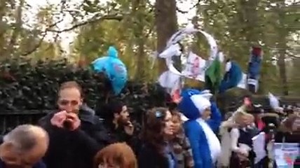 Taiji protest at the Japan Embassy in London 7Nov14