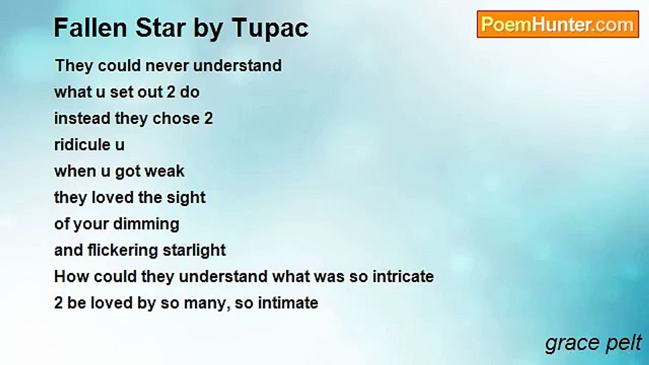 grace pelt - Fallen Star by Tupac