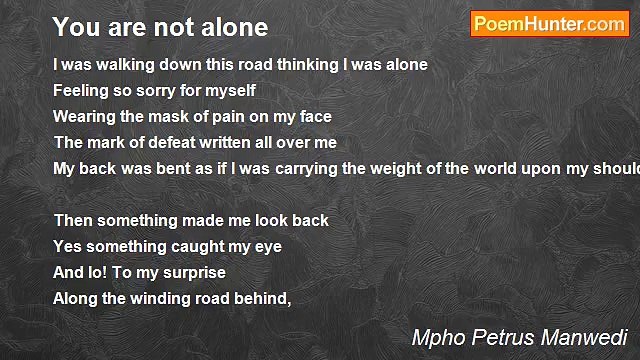 Mpho Petrus Manwedi - You are not alone