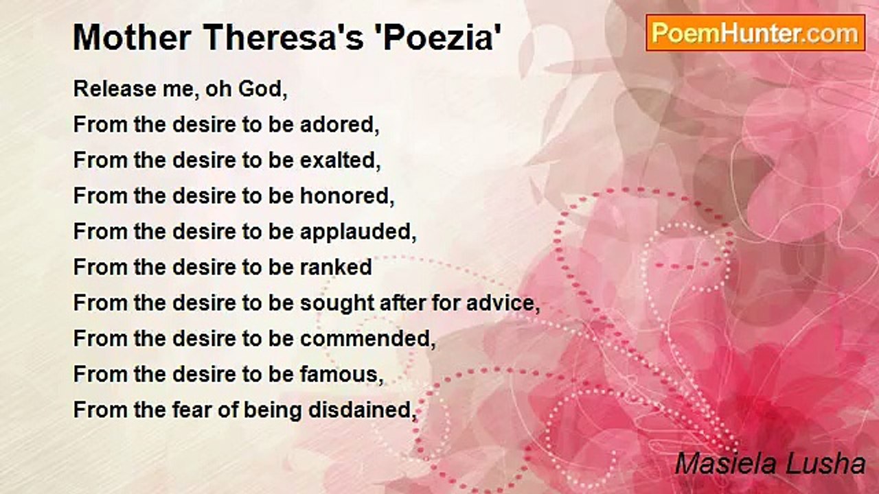 Masiela Lusha - Mother Theresa's 'Poezia'