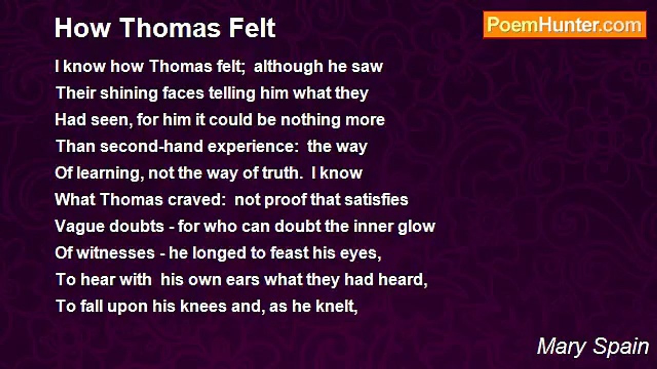 Mary Spain - How Thomas Felt