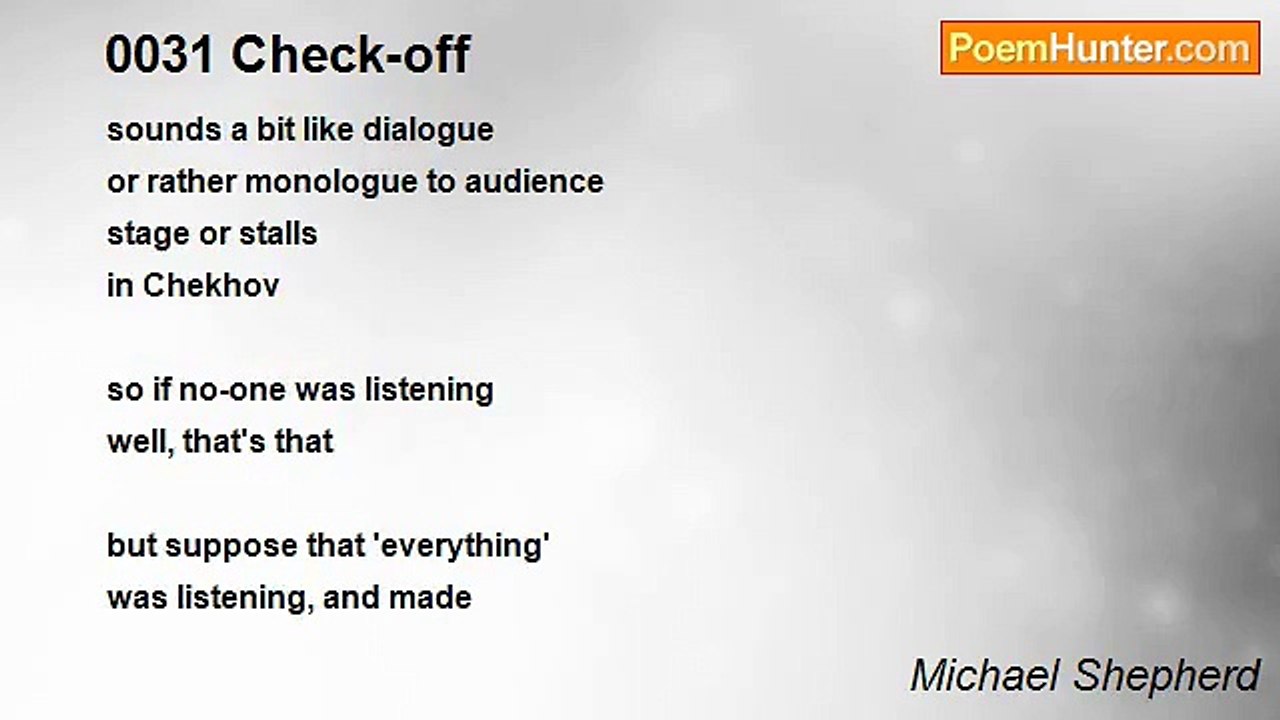 Michael Shepherd - 0031 Check-off