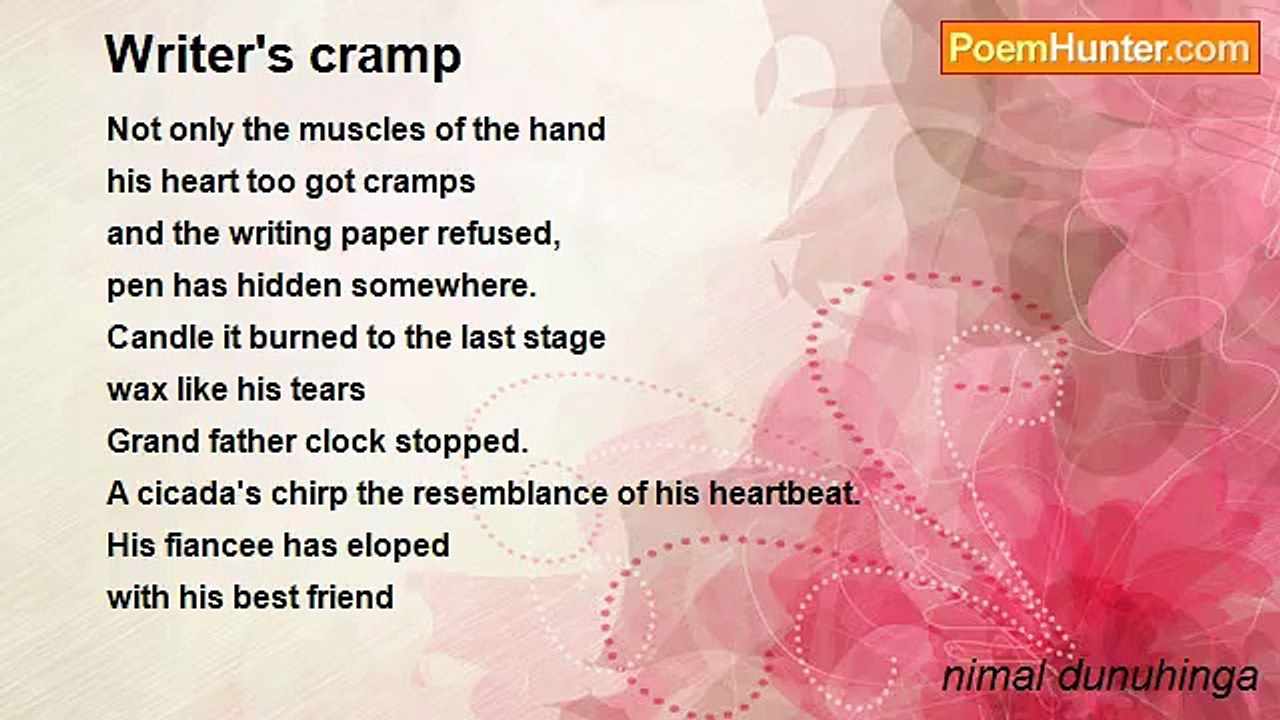 nimal dunuhinga - Writer's cramp