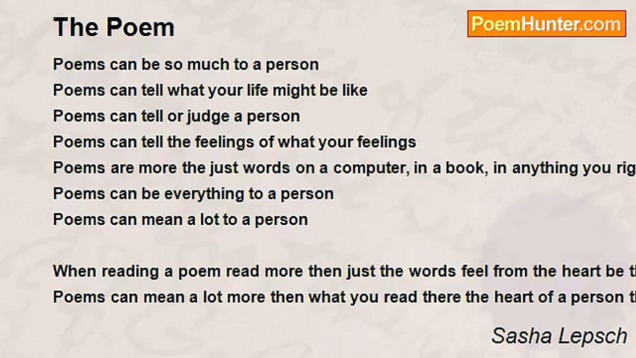 Sasha Lepsch - The Poem