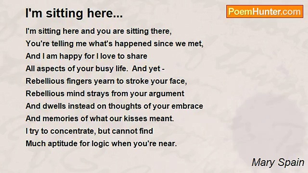 Mary Spain - I'm sitting here...