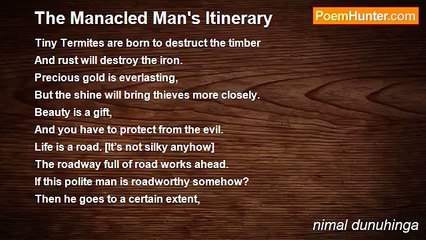 nimal dunuhinga - The Manacled Man's Itinerary