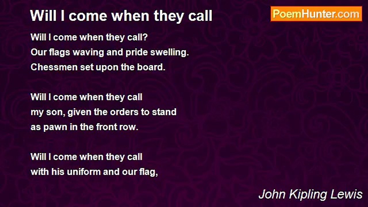 John Kipling Lewis - Will I come when they call
