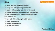 Rachel Willcox - Risk