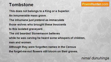 nimal dunuhinga - Tombstone