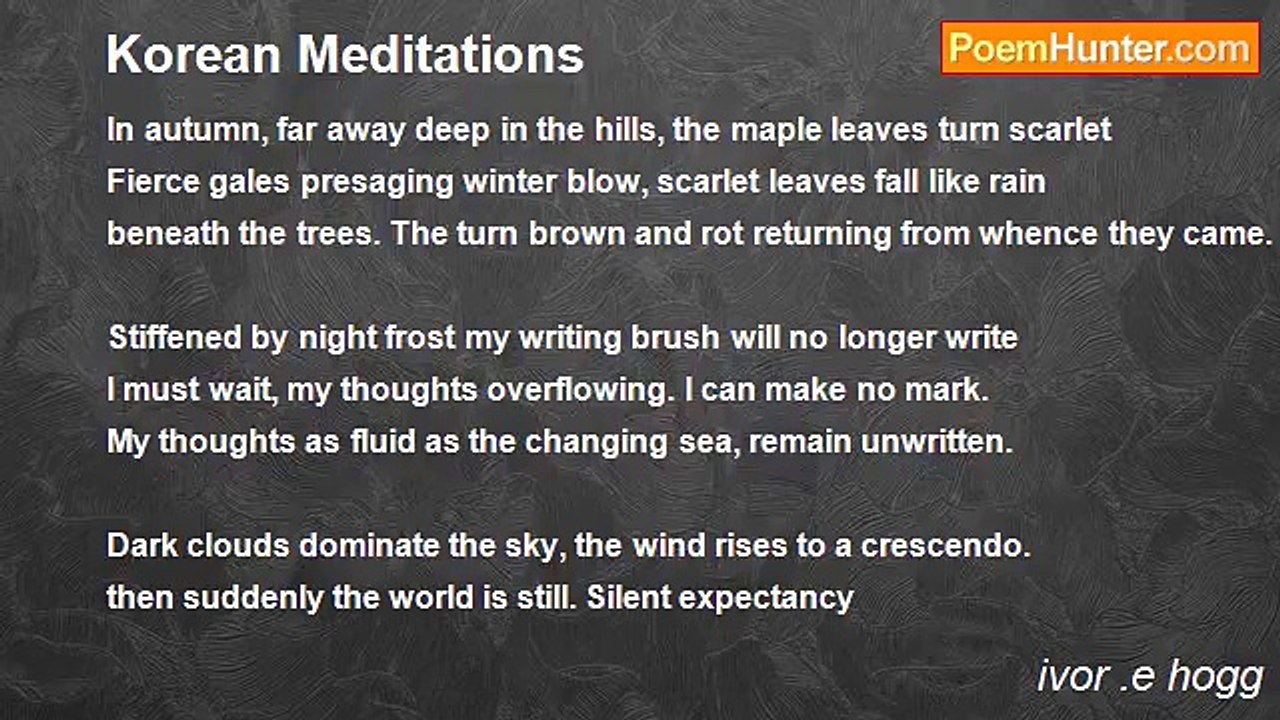 ivor .e hogg - Korean Meditations