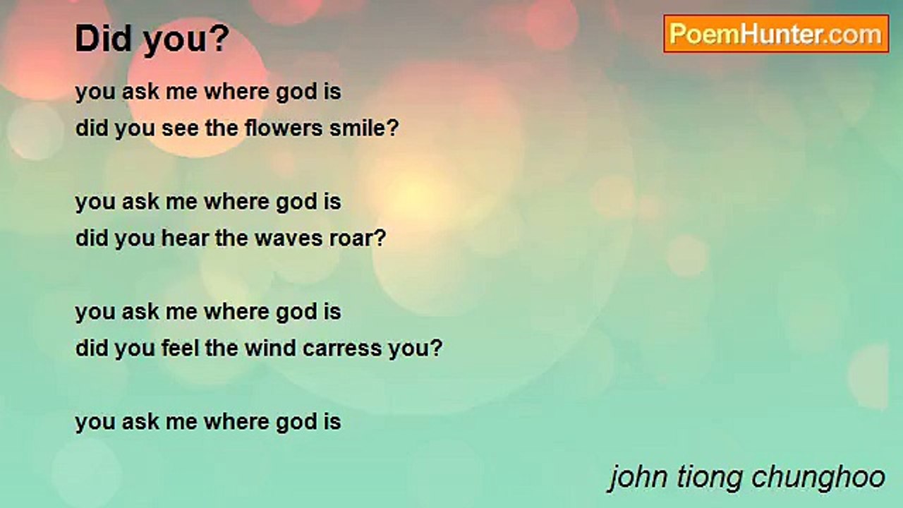 john tiong chunghoo - Did you?