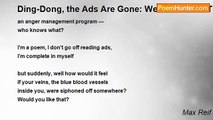 Max Reif - Ding-Dong, the Ads Are Gone: We Poems Are Thankful!