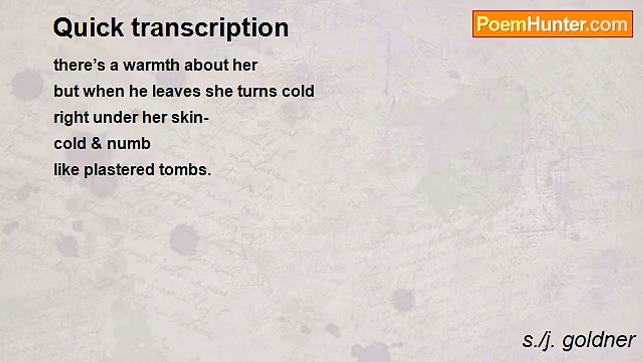 s./j. goldner - Quick transcription
