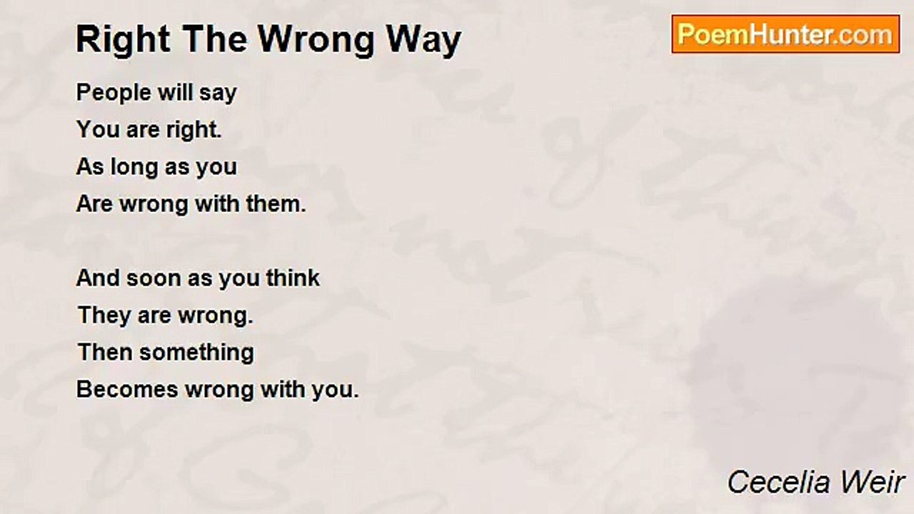 Cecelia Weir - Right The Wrong Way