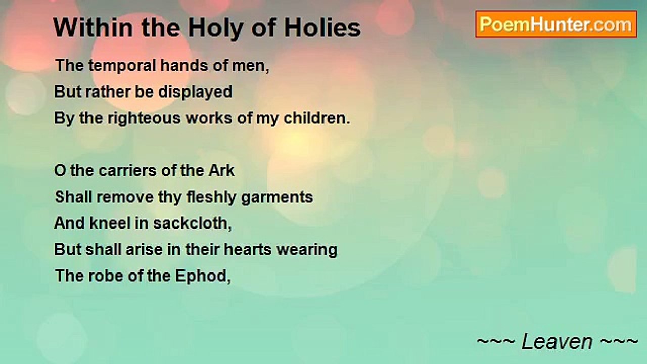 ~~~ Leaven ~~~ - Within the Holy of Holies
